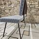 Banc, banquette vintage en tissu et métal style Knoll