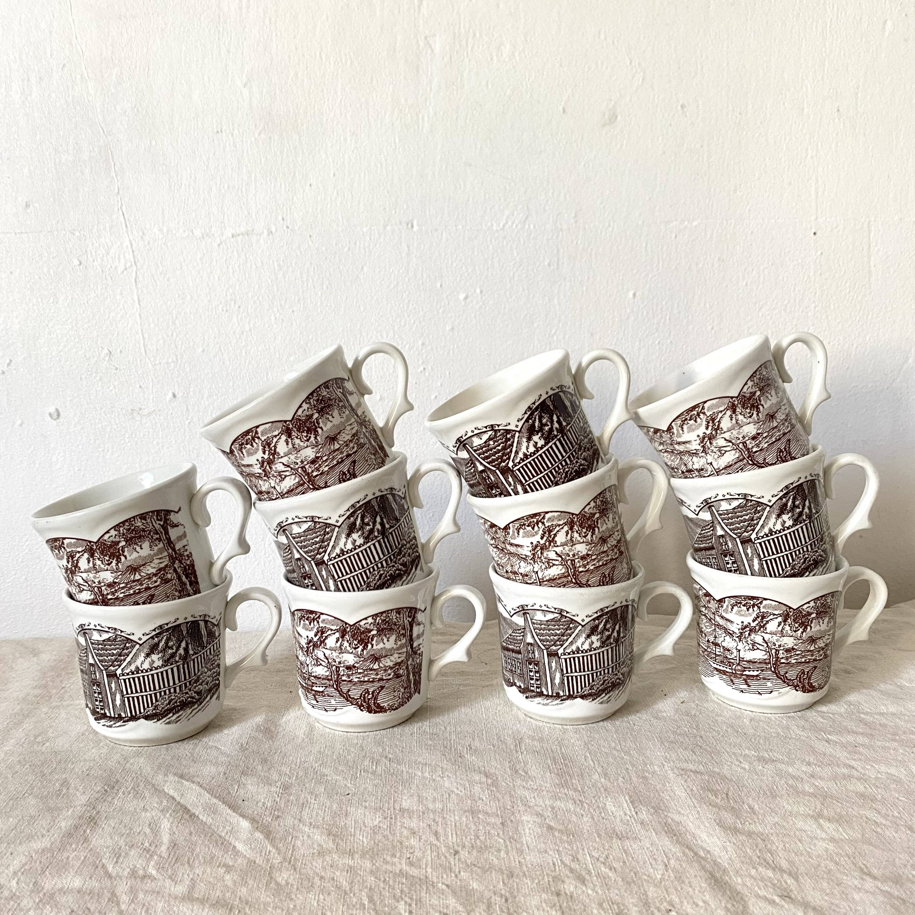 Swiss Landscape earthenware mugs - Italy