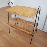 Woven wicker shelf