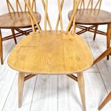 4 Ercol Candlestick Back Dining Chairs