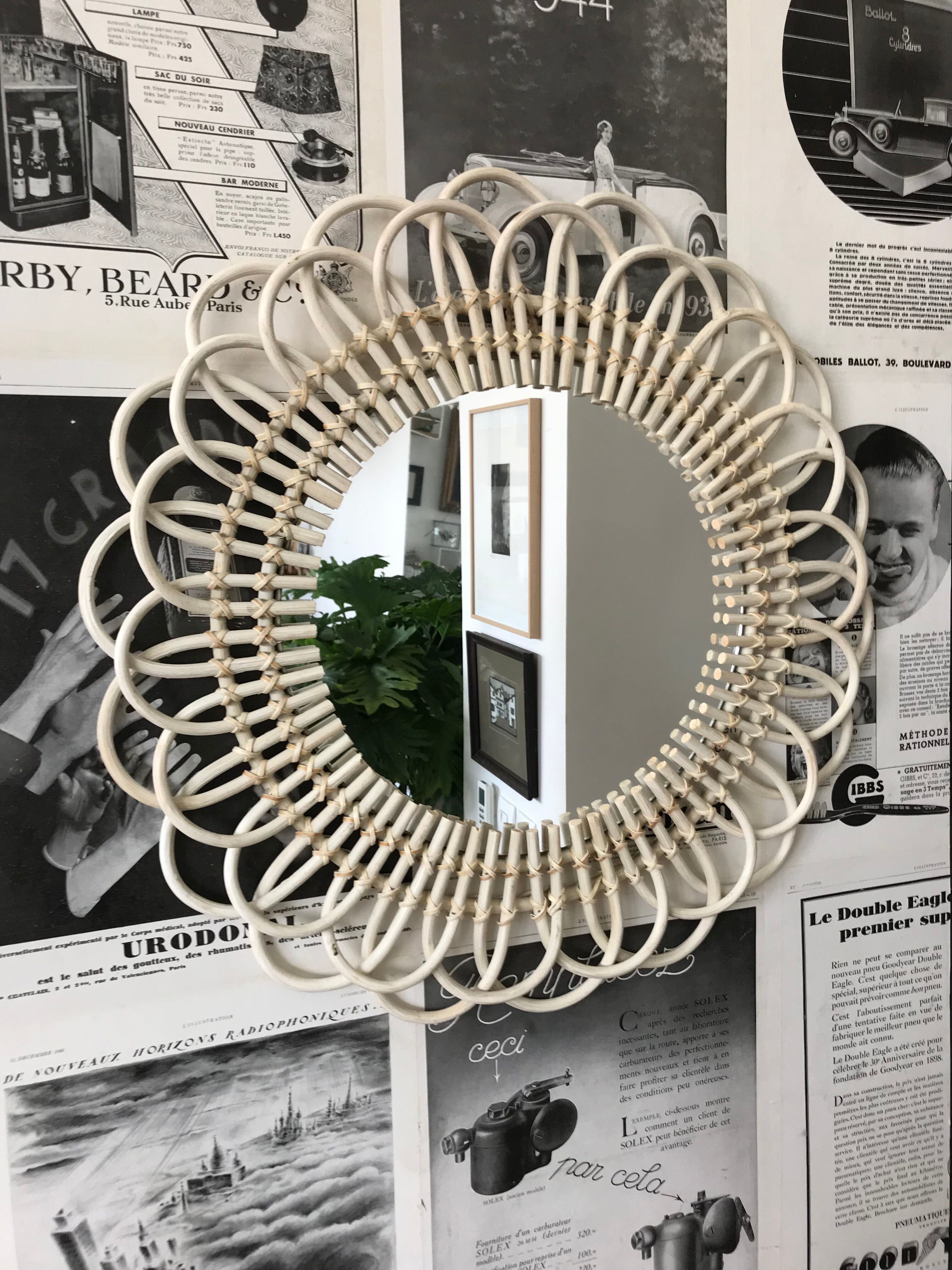 Rattan Sun mirror 58 x 58 cm