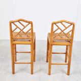 Pair of faux bamboo children chairs, 1960s