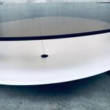 Mid-Century Modern Dutch Wenge & Smoke Glass Coffee Table, Netherlands, 1960s