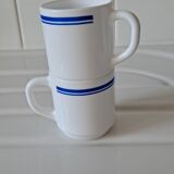 Blue striped cups Arcopal