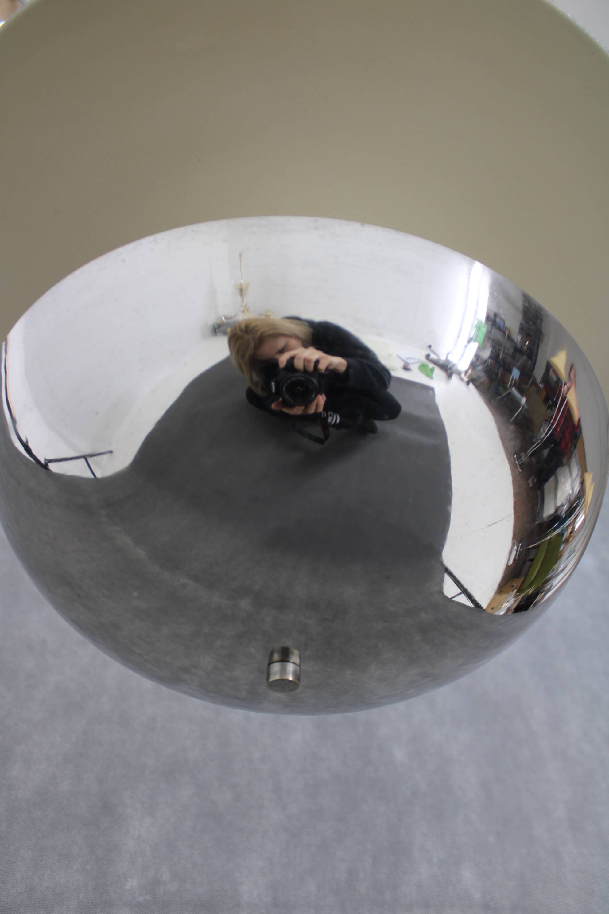 1930s Bauhaus Chrome Plated Chandelier by Anyz, Czechoslovakia