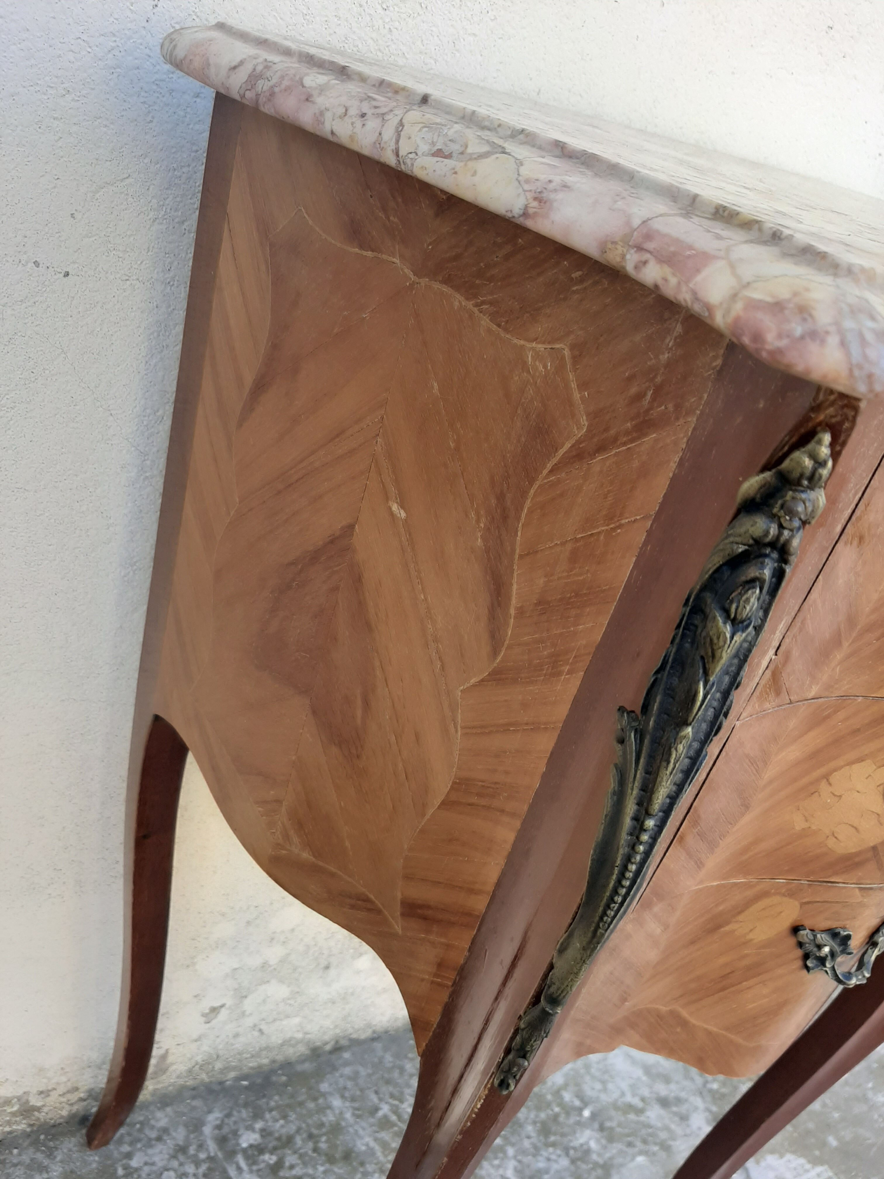 Louis XV Marquetry Style Bedside