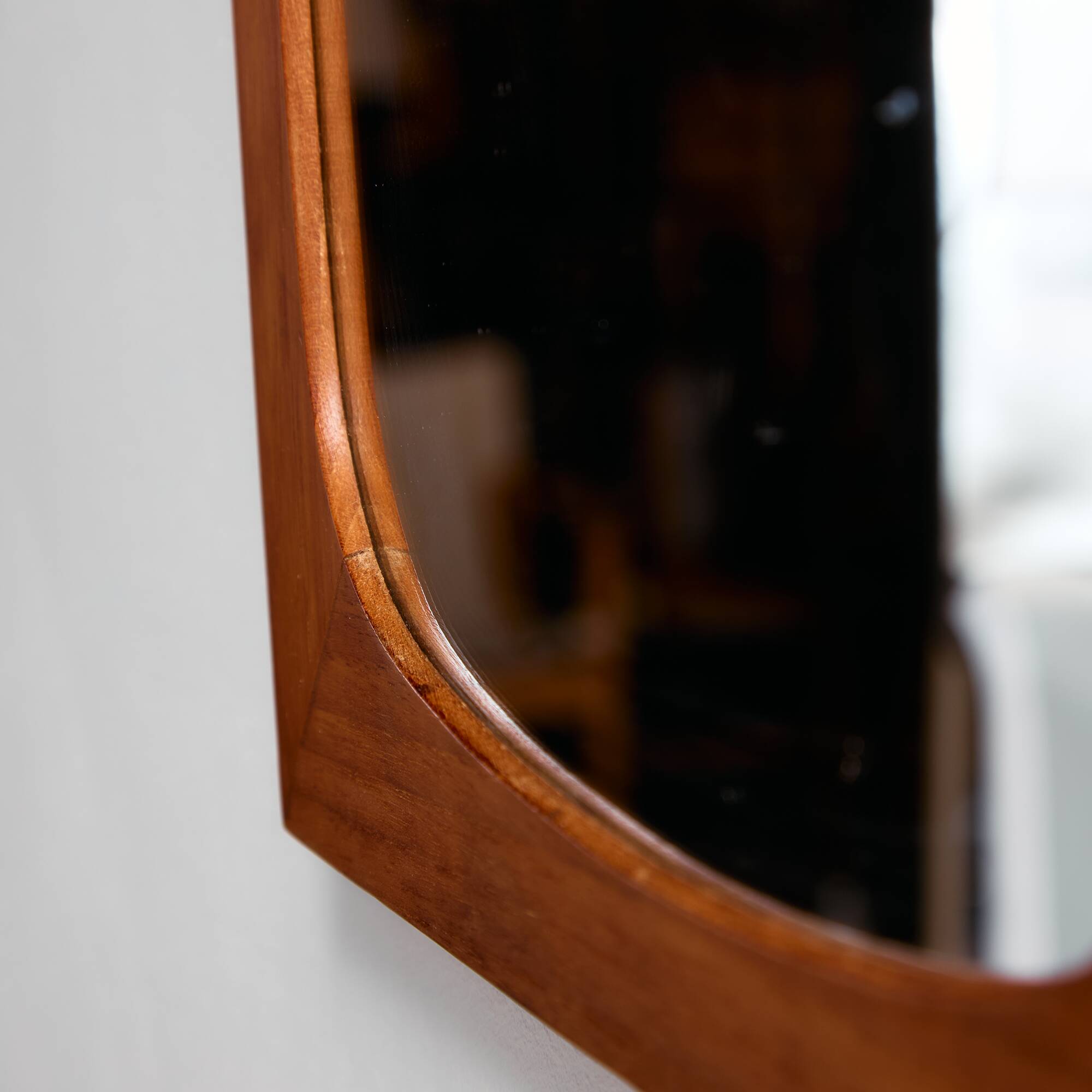 Teak framed mirror