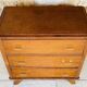 Vintage walnut chest of drawers, splayed legs, circa 1950s.