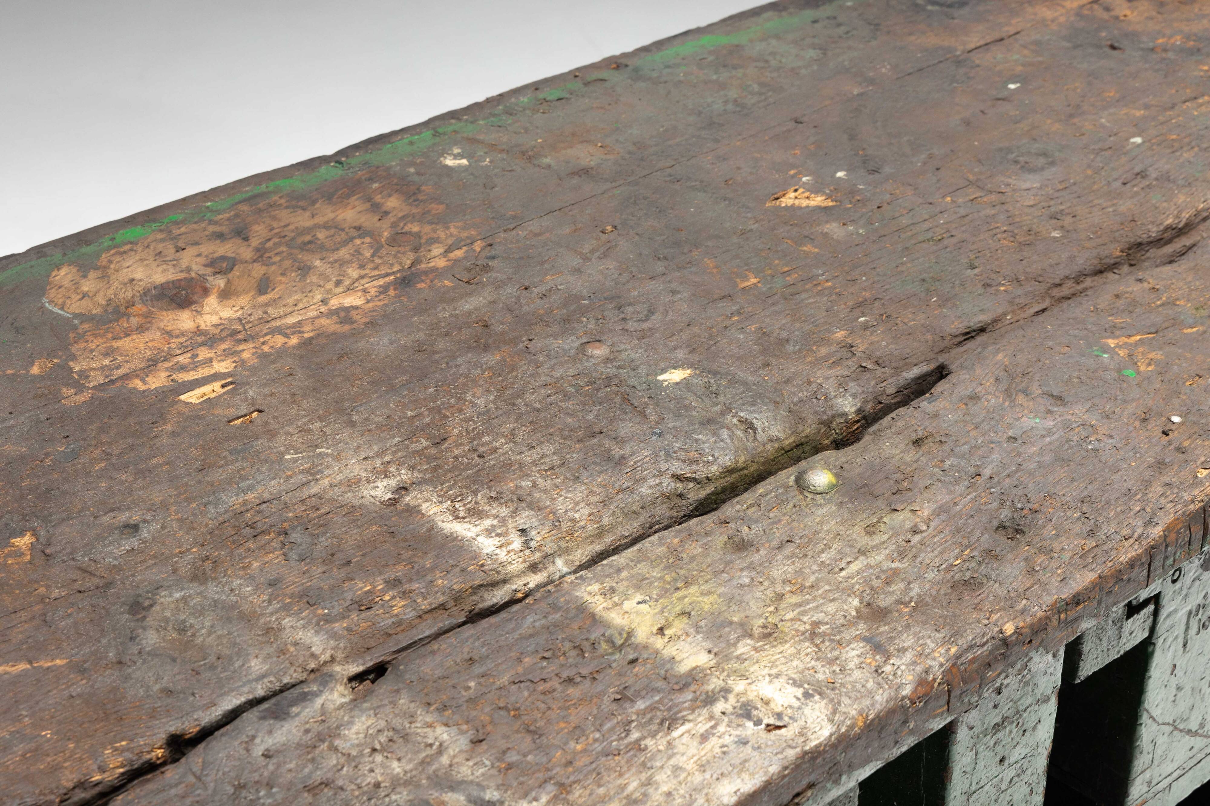 Rustic Industrial Workbench, France, Early 20th Century