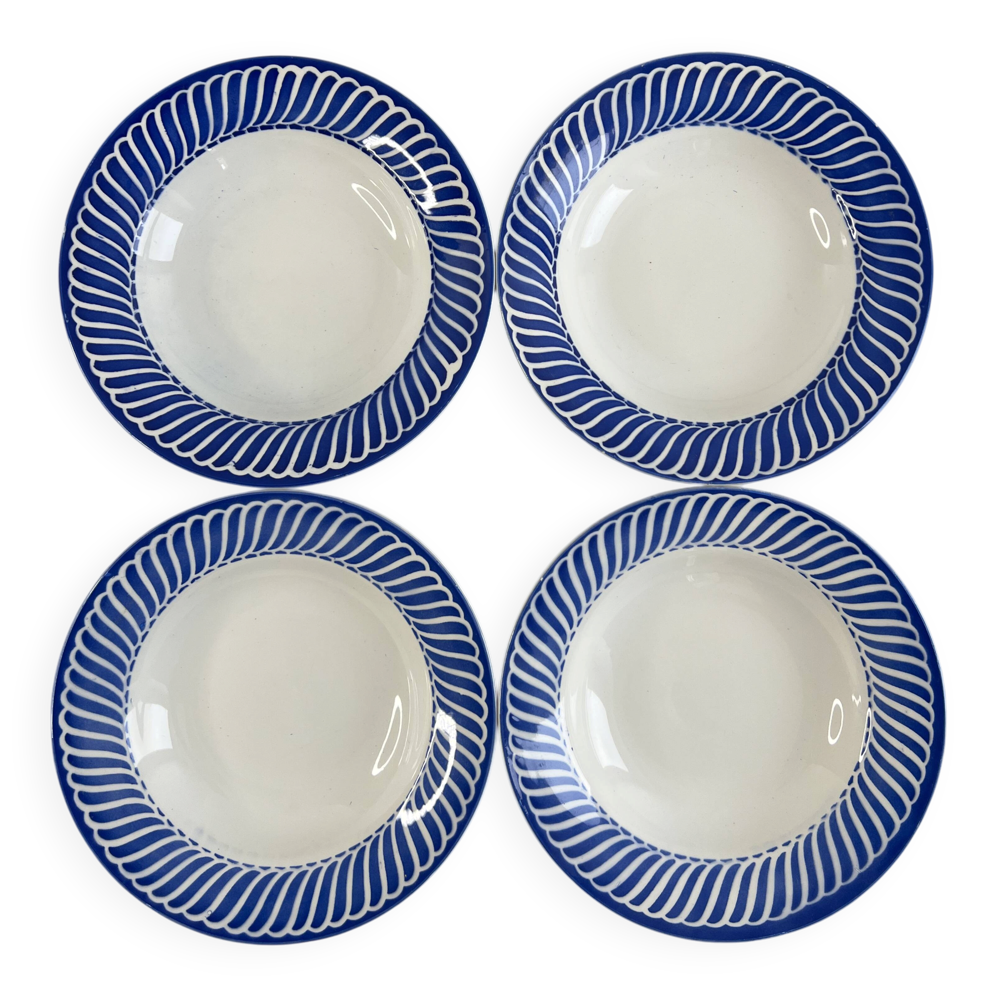 Set of 4 deep plates Sarreguemines Jacquot