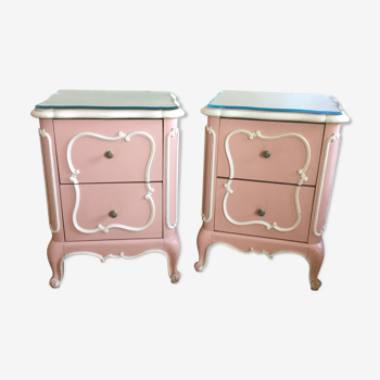 Set of two nightstands in the 1960s pink powder