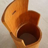 Brutalist Sculptural Trunk Armchair from the Mid-Century in Solid Pine, Swedish, 1960