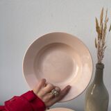 8 hollow plates Digoin Sarreguemines powder pink old