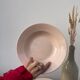 8 hollow plates Digoin Sarreguemines powder pink old