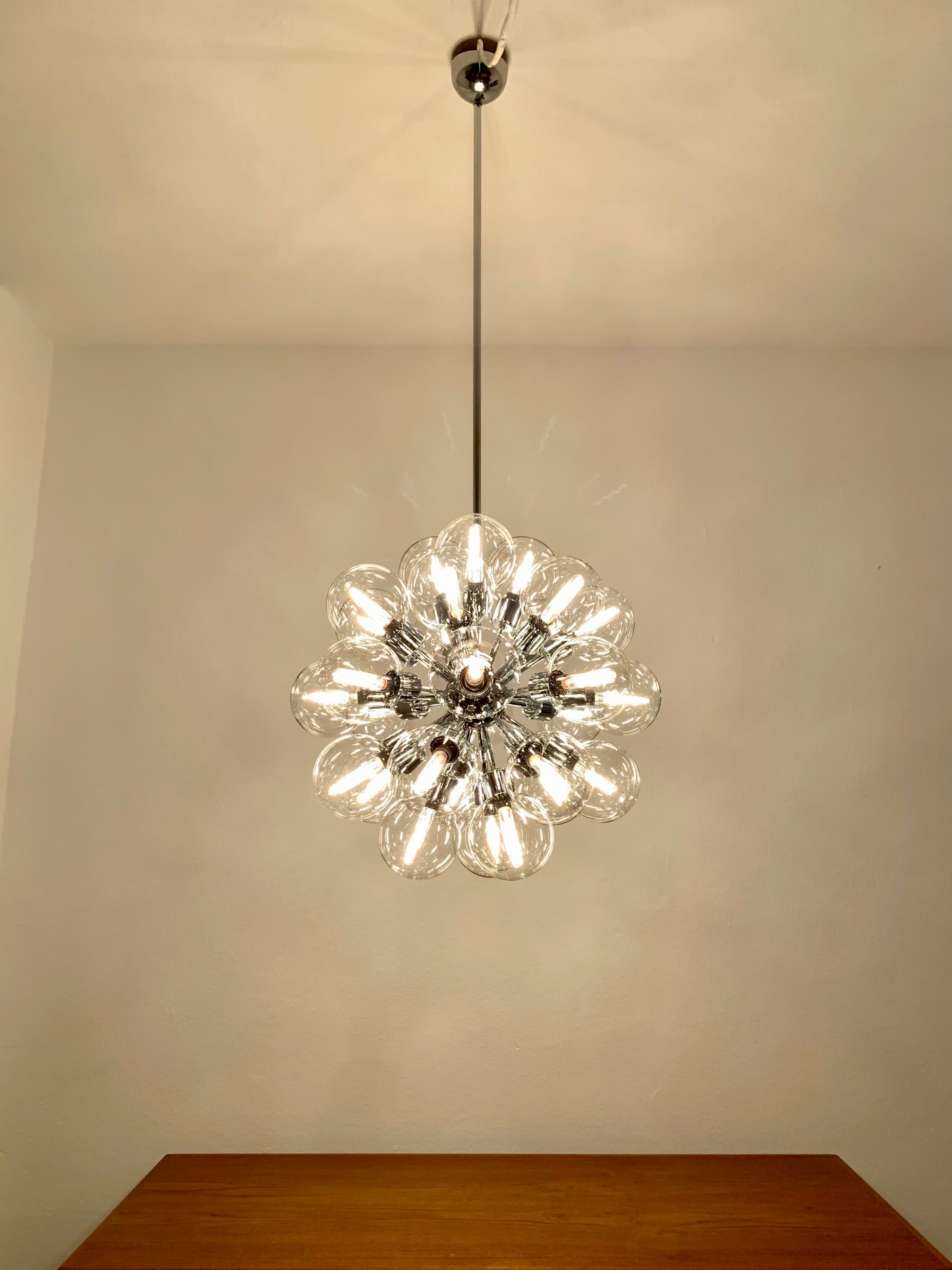 Chromed 1970s Sputnik Chandelier by Motoko Ishii for Staff