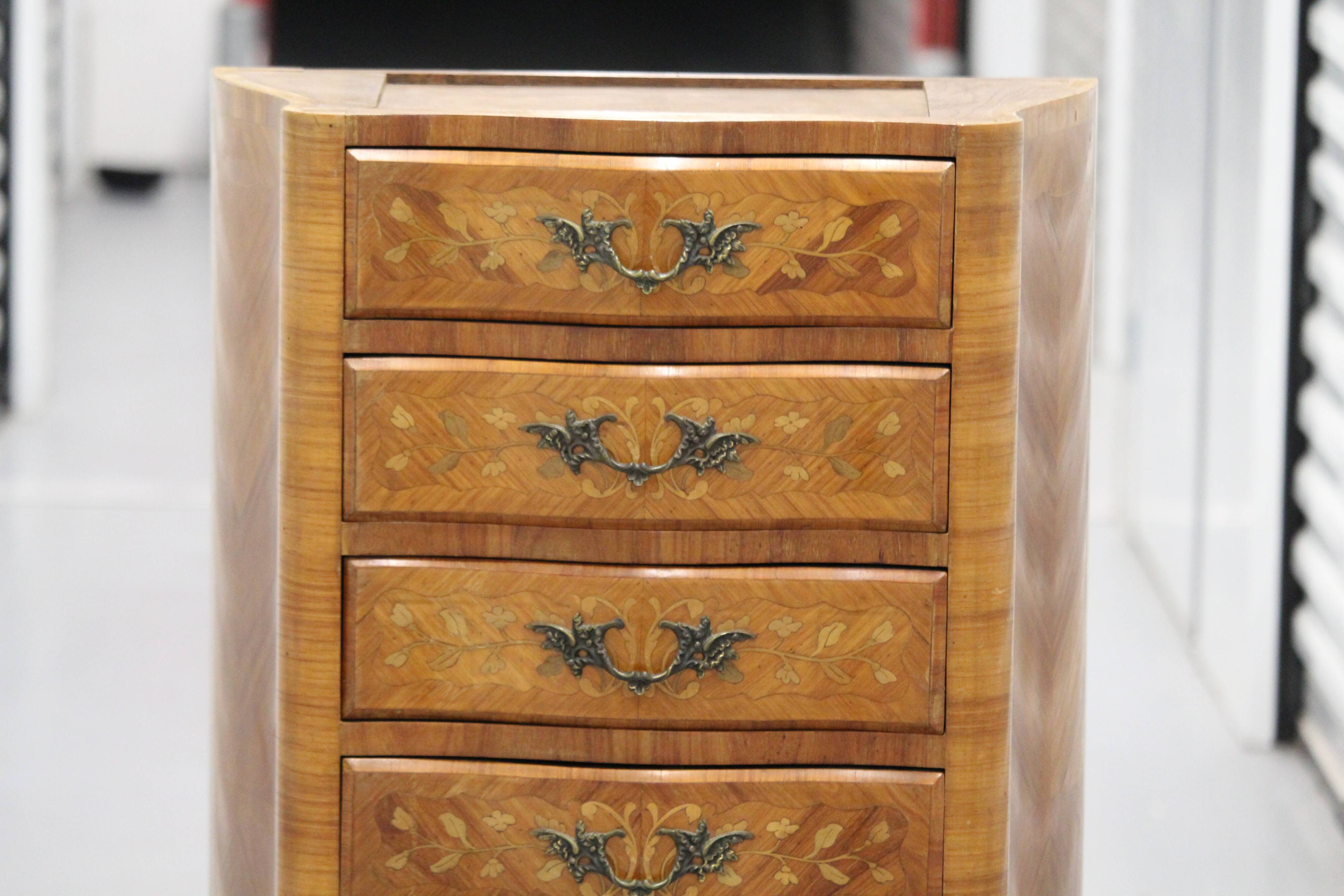 Chest of drawers, wood and marble