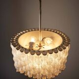 Kaiser Leuchten glass pendant lamp with nickel patina