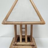 Pagoda-shaped bamboo canvas lamp