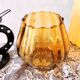 Candle holder photophore iron and amber glass vintage
