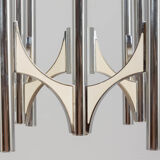 Italian chrome chandelier from Sciolari pendant lamp, 1970
