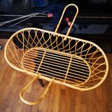 Couffin berceau rotin vintage enfant