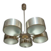 Vintage Aluminum & Glass Chandelier, Germany, 1970s