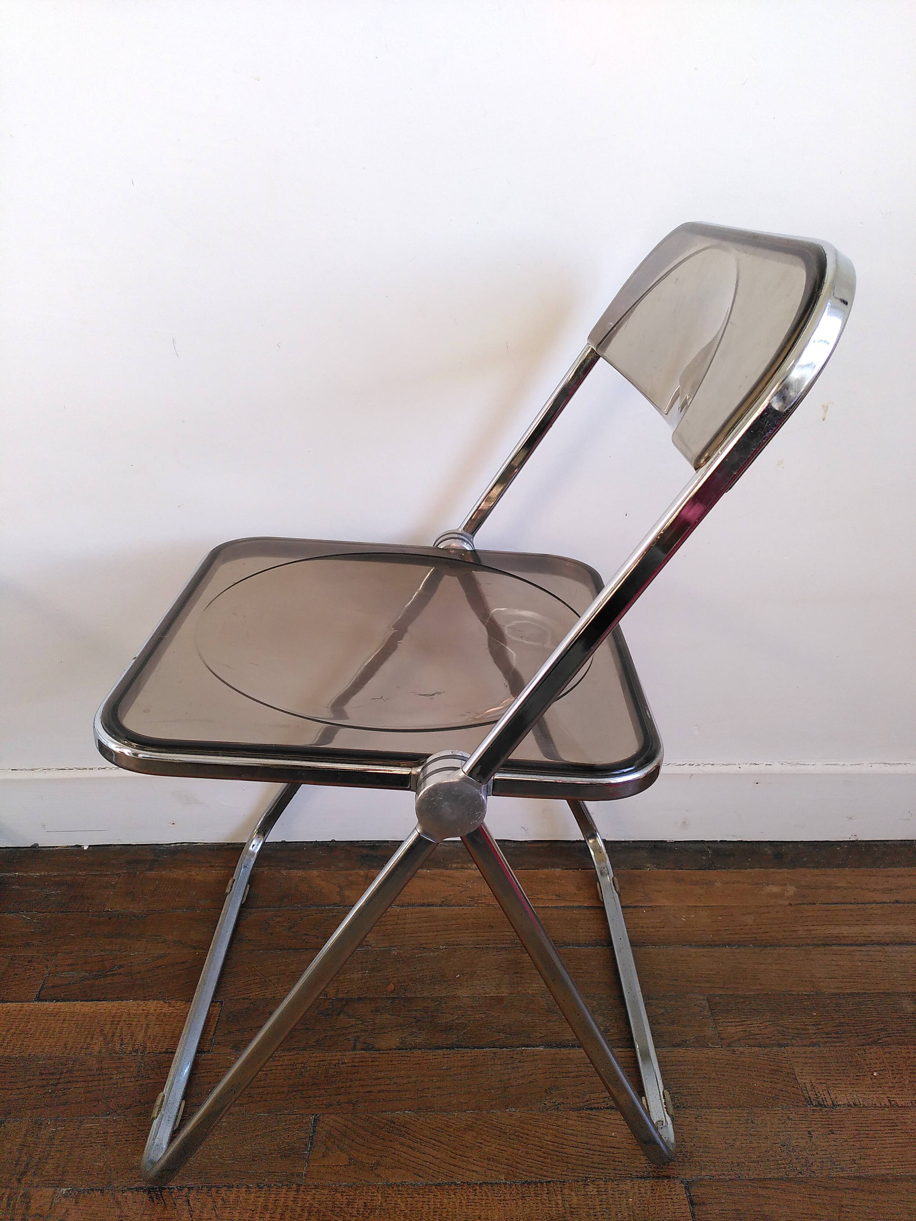 Pair of 'Plia' chairs by Piretti for Castelli