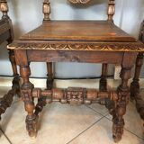 Set of 3 old wooden chairs