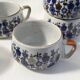 Lot de 6 tasses café vintage en céramique motifs fleuri