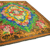 Hand-knotted vintage rose brown kilim 210 cm x 313 cm