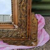 Large old louis XVI style mirror / golden stucco 73x97cm