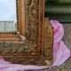 Large old louis XVI style mirror / golden stucco 73x97cm