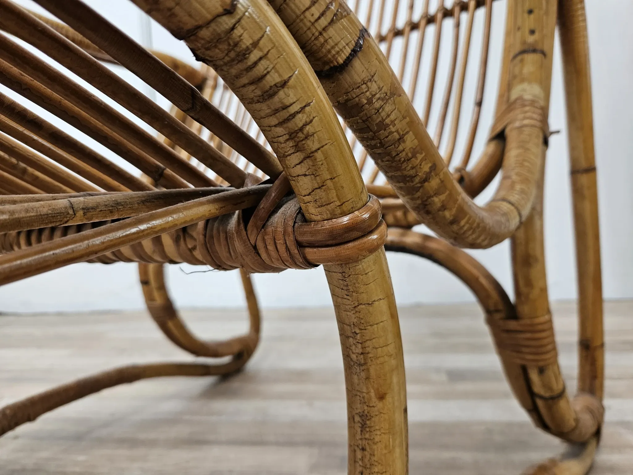 Chaises en osier vintage, 1970