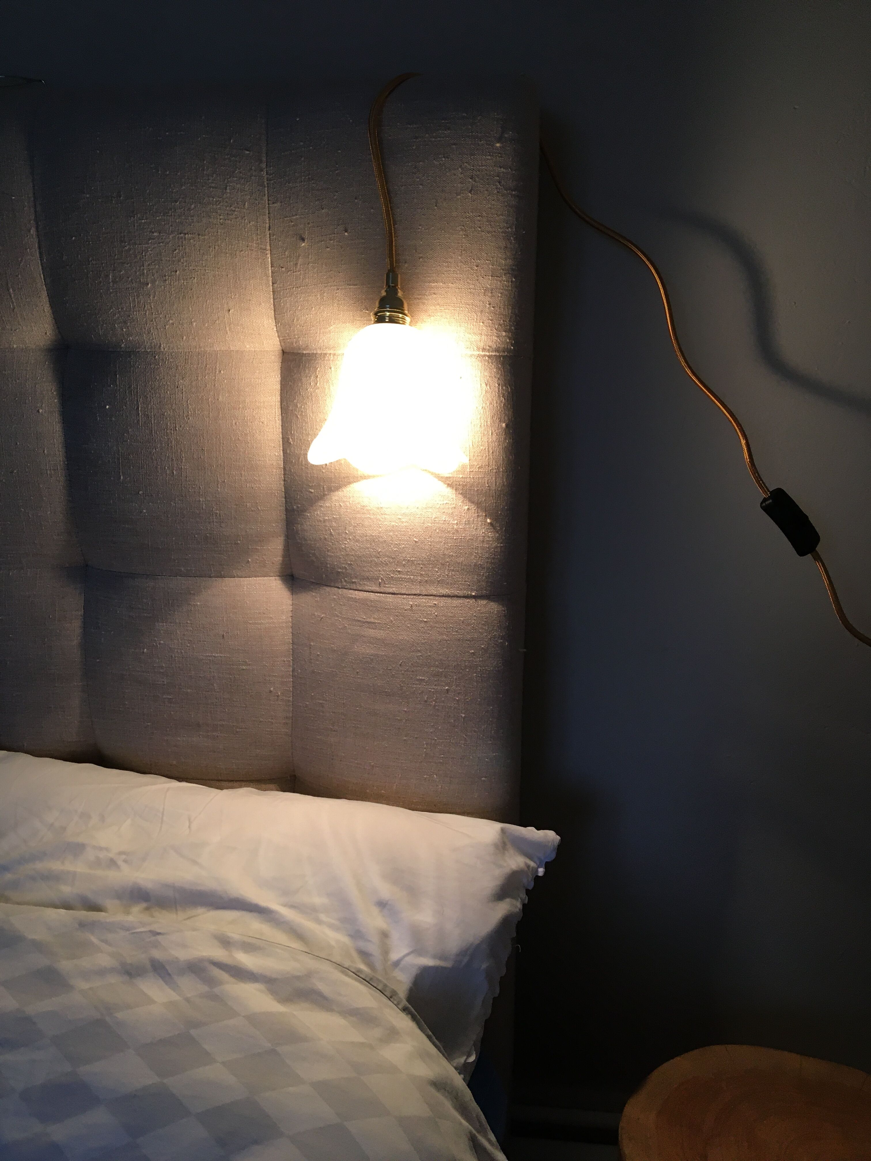 Pair of tulip lamps frosted glass