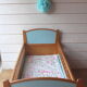 Bed baby/child of the 50s in wood and rattan