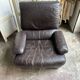 Fauteuil en cuir marron