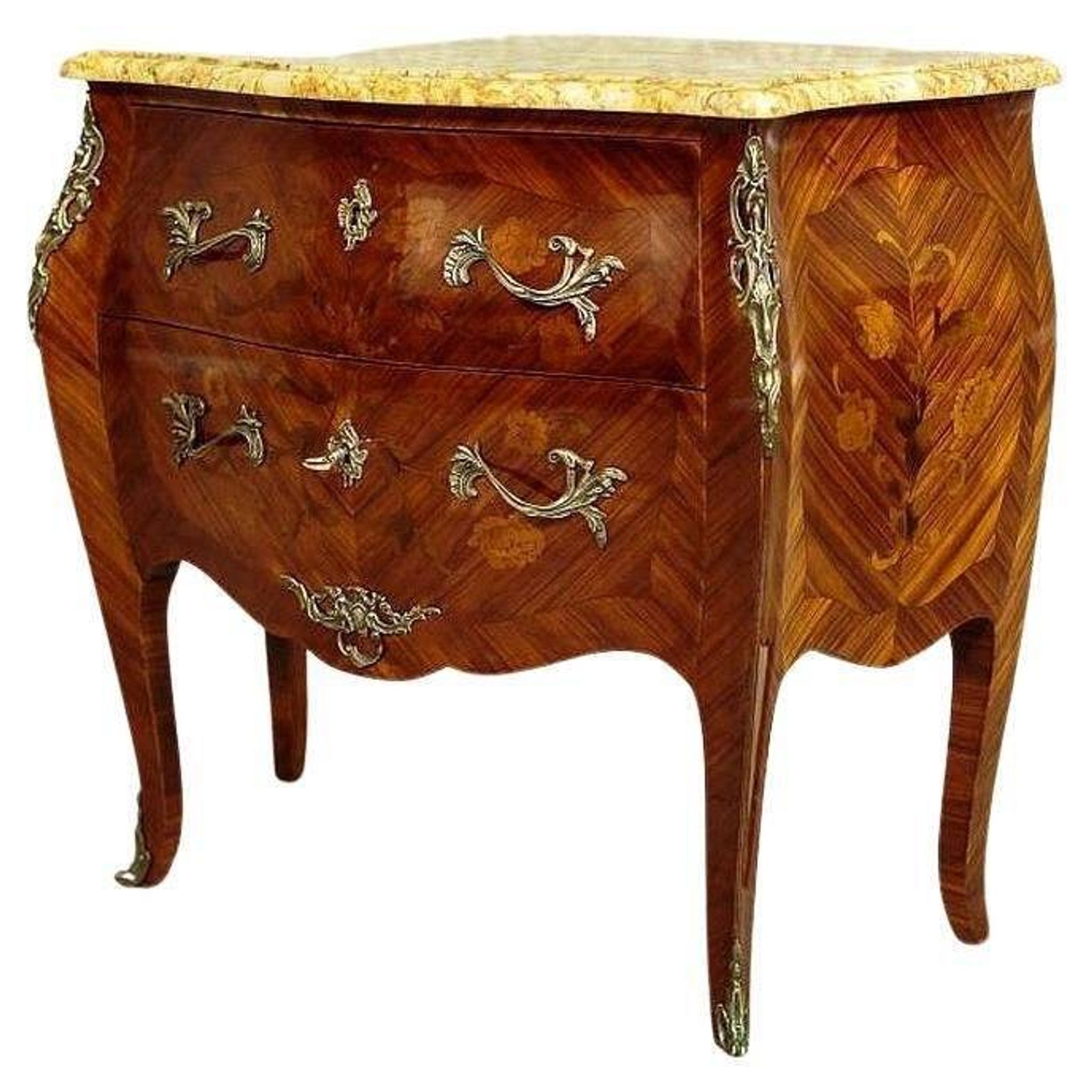 Neo-Rococco Inlaid Dresser Veneered with Mahogany, 1930