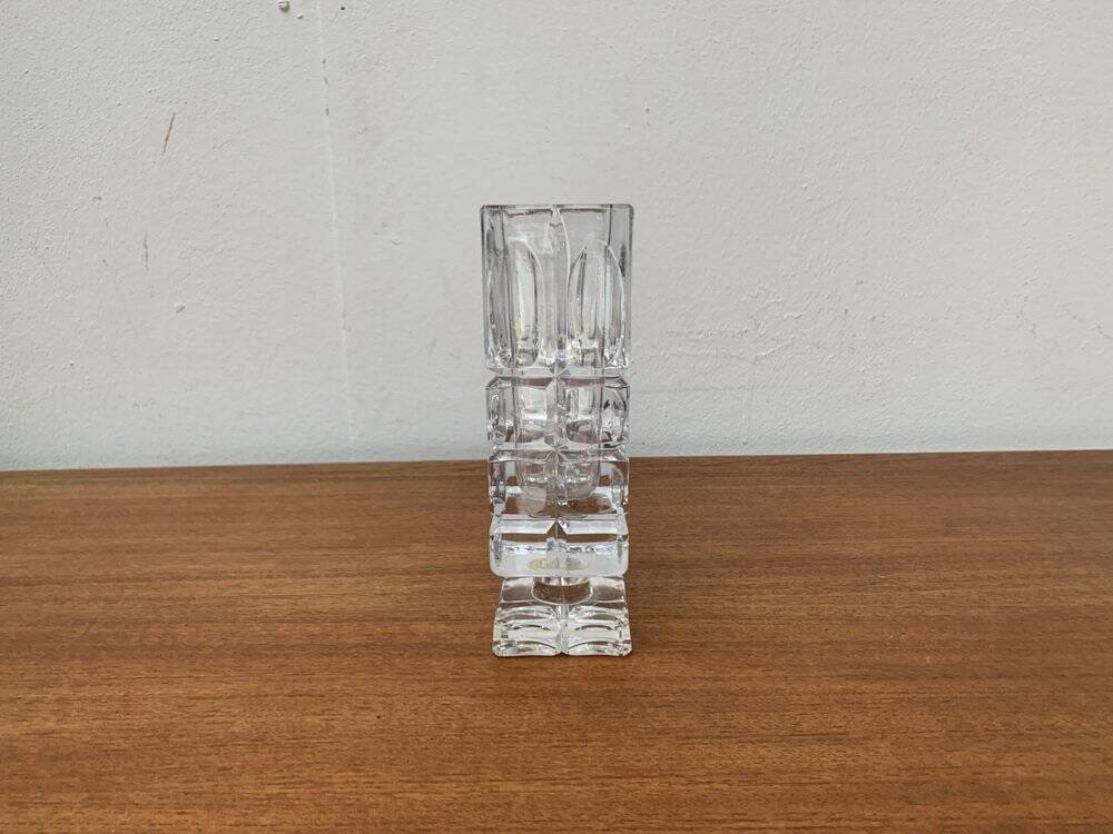 Vintage German Lead Crystal Block Vase, 1970s