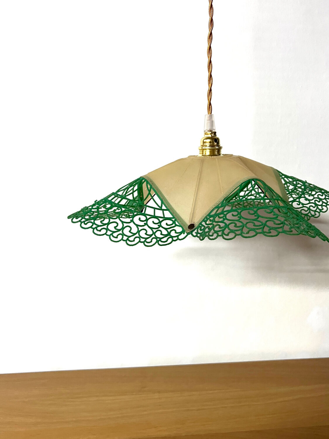 Lampe suspension vintage verte - upcycling