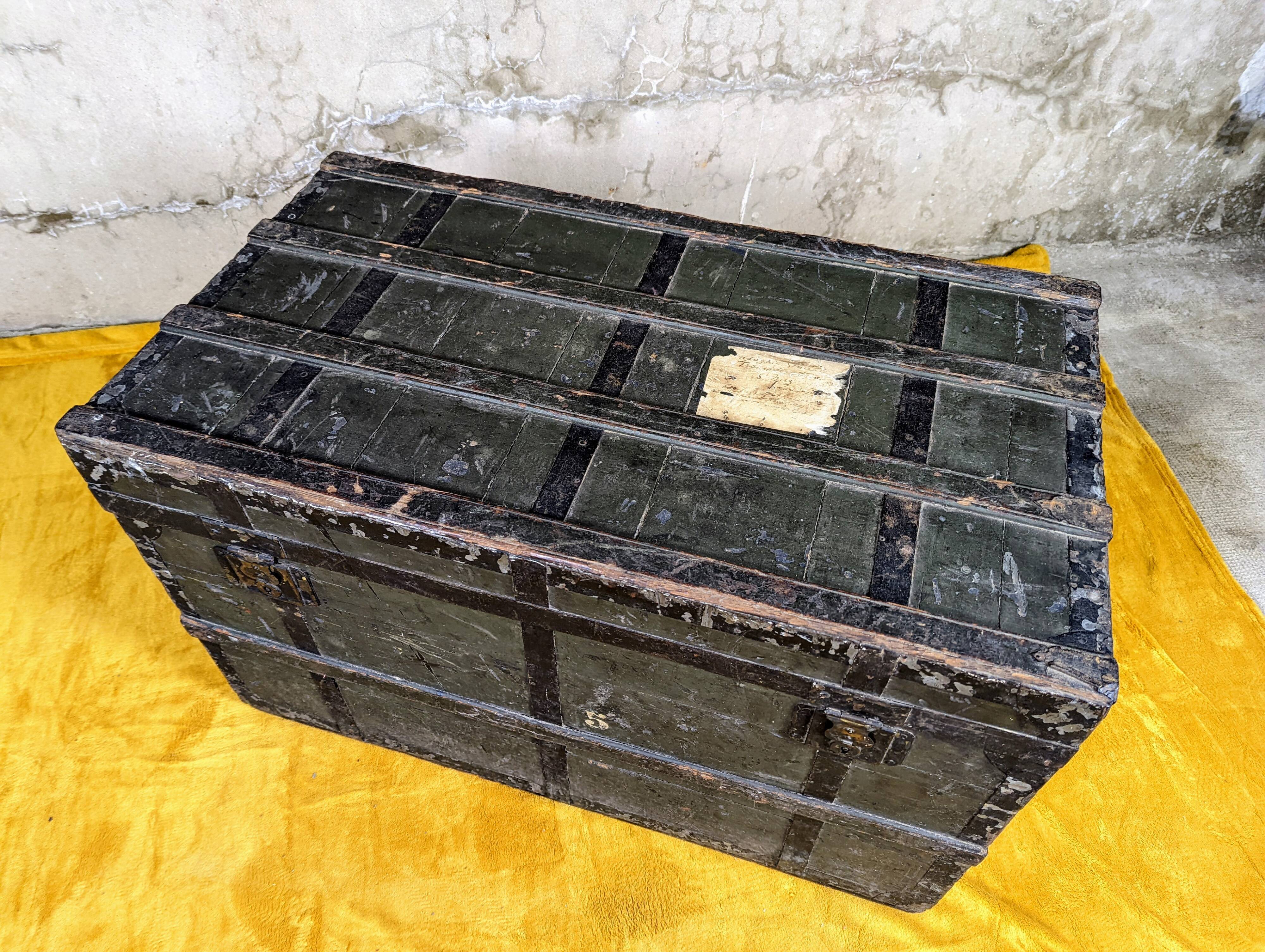 Antique travel trunk