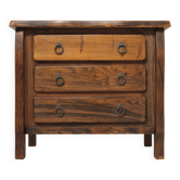 Brutalist chest of drawers in Aranjou elm - 1960s