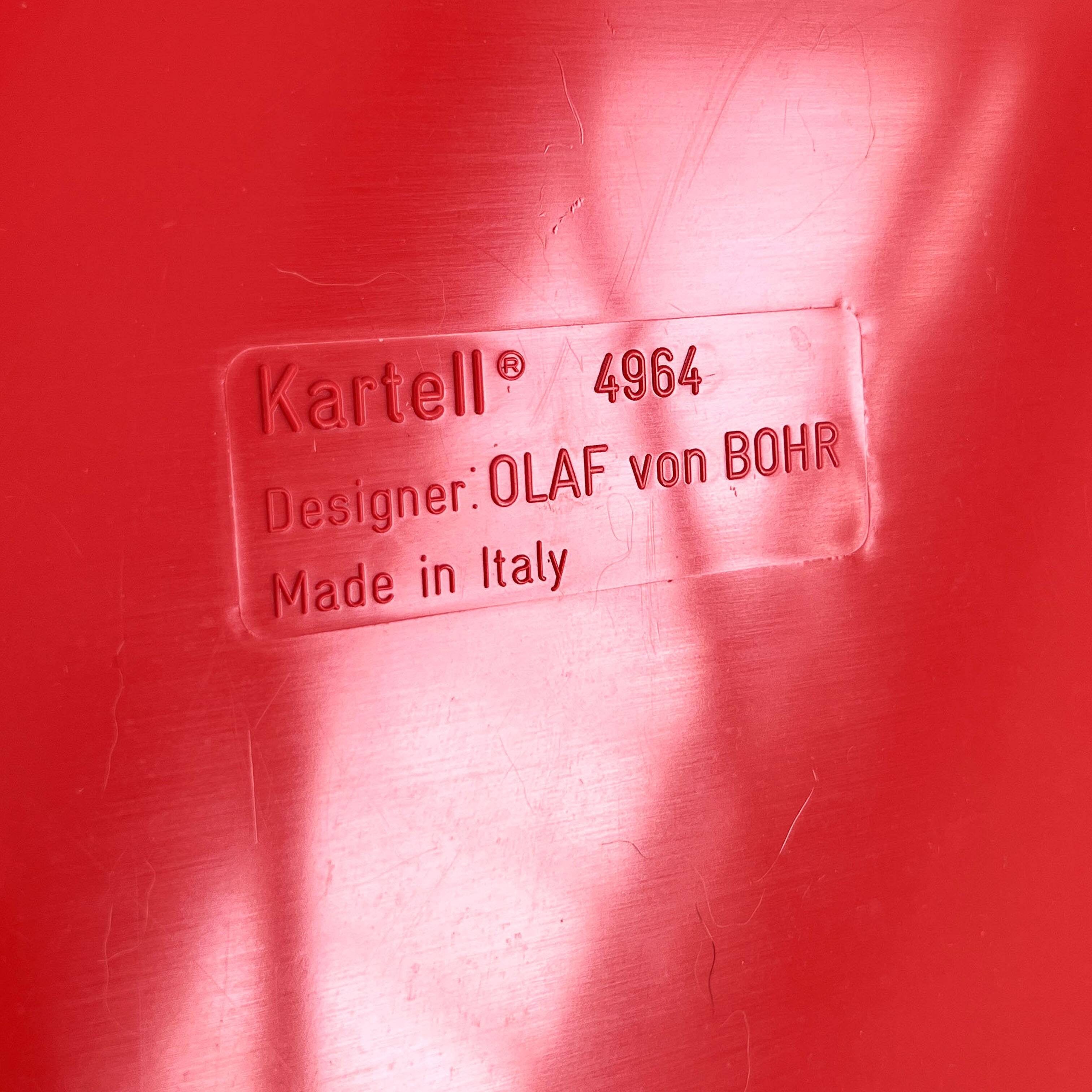 White and red cabinet model “4964” by Olaf Von Bohr for Kartell, 1970
