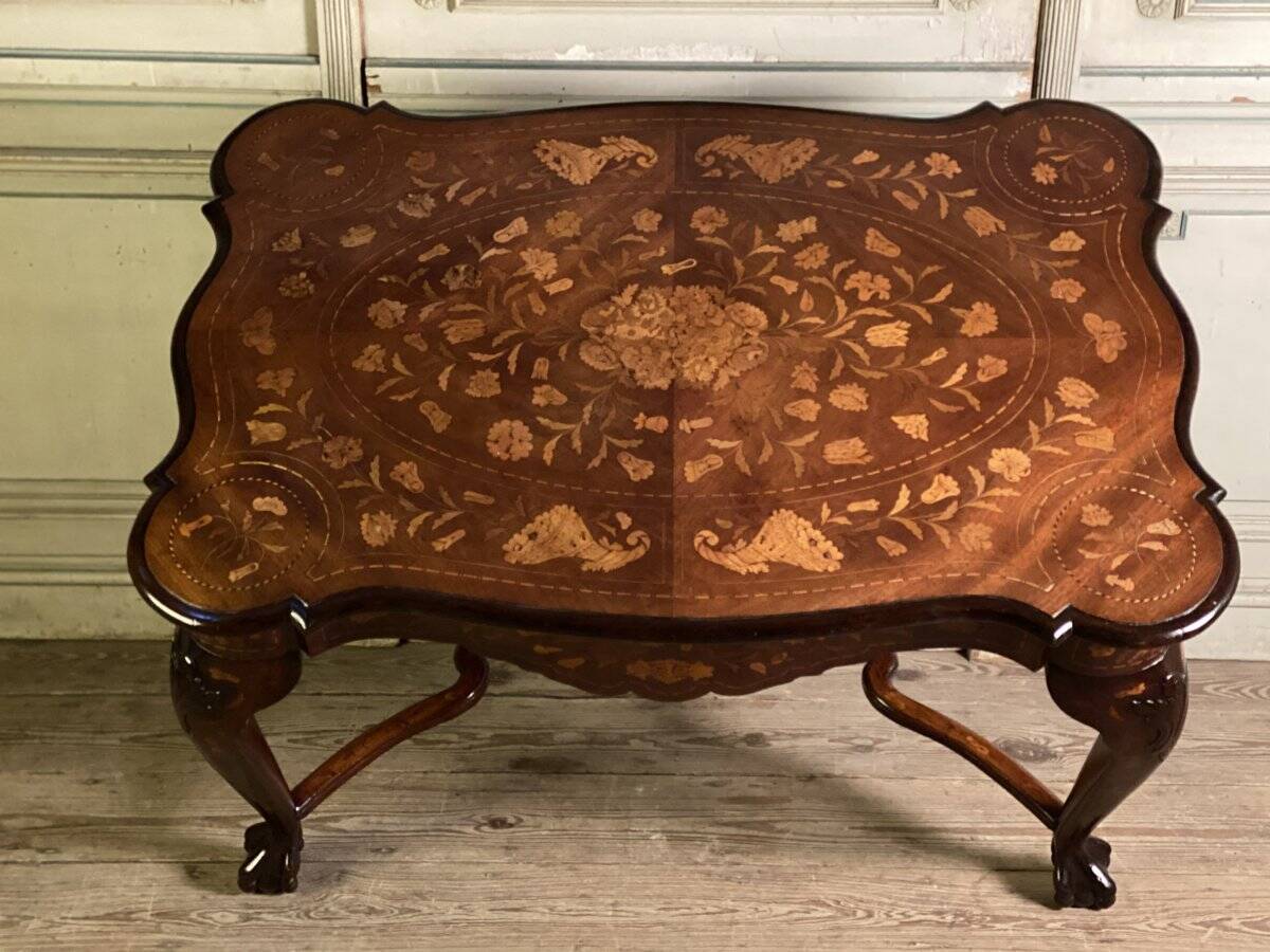 Dutch marquetry table, 19th century