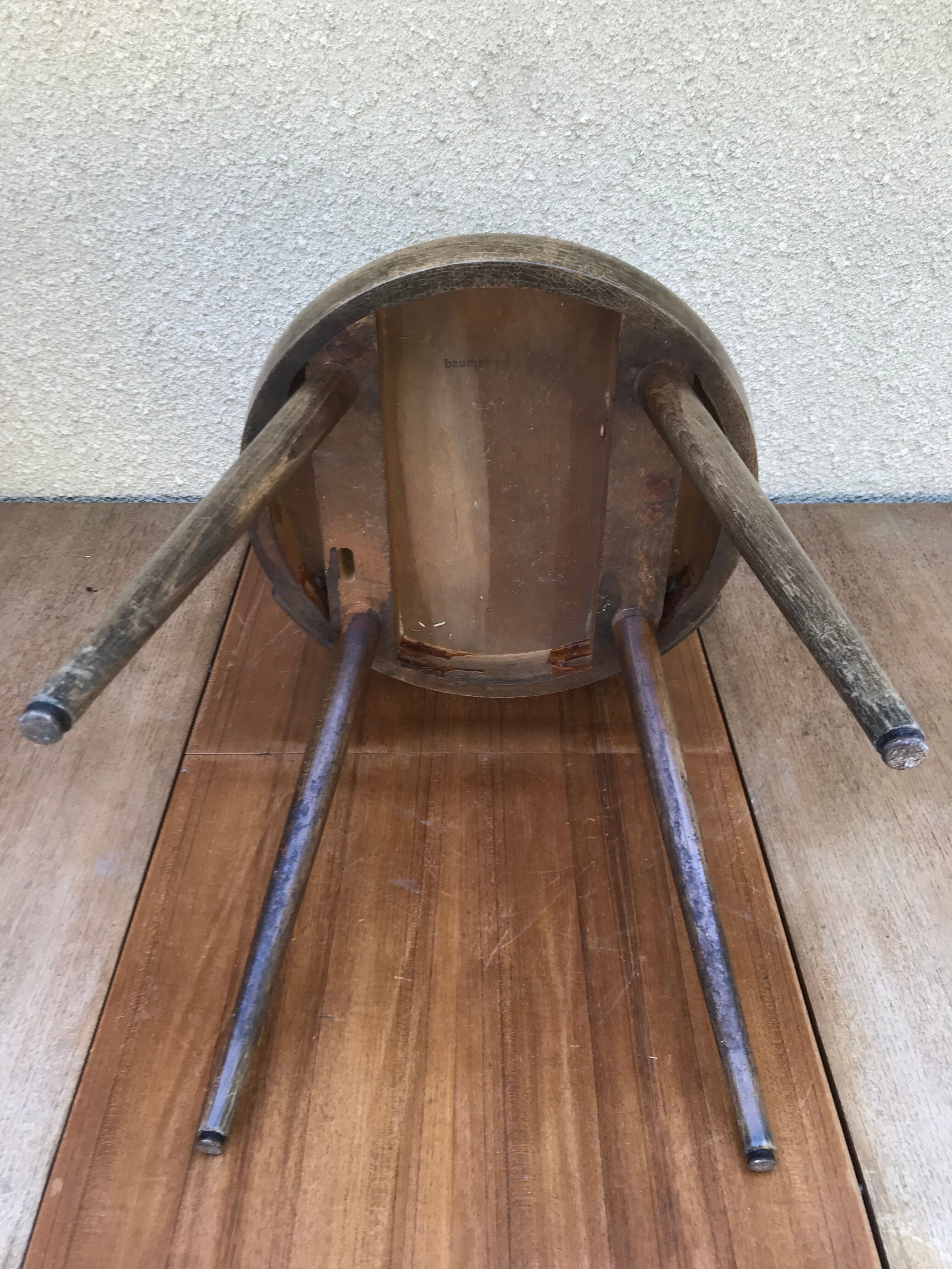 Former baumann model dove chair in wooden feet compass vintage