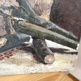 Oil on canvas still life 60s vintage