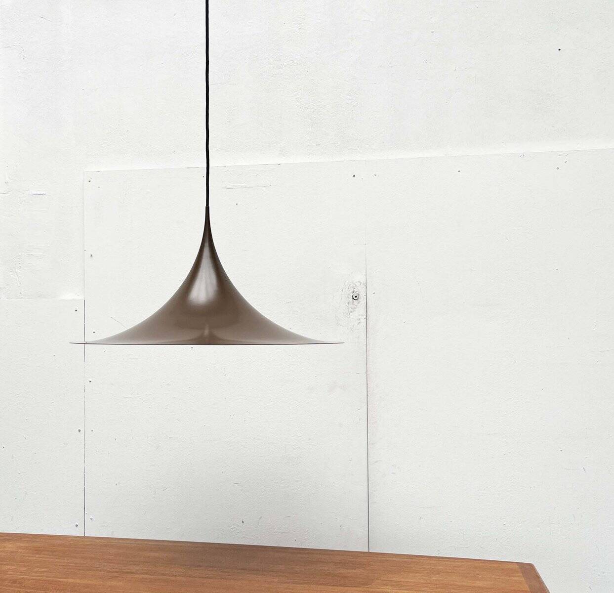 Mid-Century Modern Space Age Danish Brown Semi Pendant Lamp by Claus Bonderup and Torsten Thorup for Fog & Mørup, 1960s