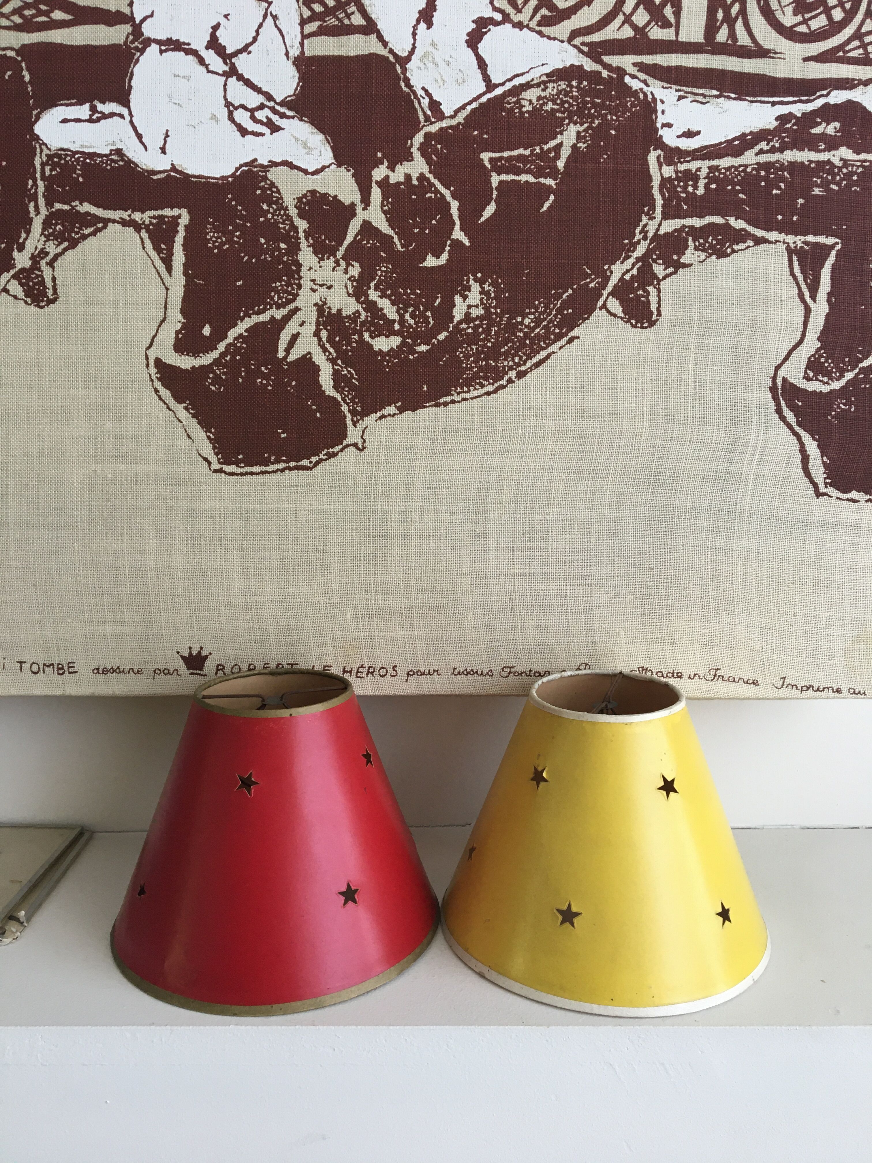 Perforated paper lampshades, 1950s