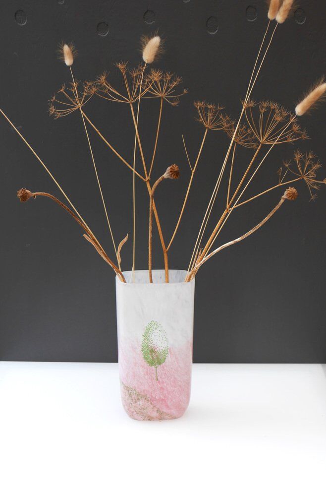 Scandinavian glass art vase known as May by Kjell Engman for Kosta Boda, 1980s