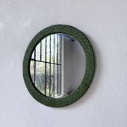 Woven wicker round mirror 1960