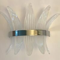 Belt sanded”palmette” murano glass wall sconce